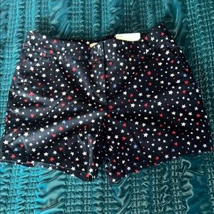 LOFT Navy Star Print Bermuda Shorts